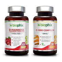 Biophix D-Mannose Plus Cranberry Probiotics 1000 mg 120 Vcaps - Free Vitamin C
