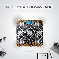 LYAOE Bluetooth Body Fat Scale Geometric Ethnic Design Smart Wireless Scale with LCD Display Measuring Body Weight Bmi and Health Digital Scale
