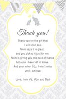 30 Thank You Cards Yellow Grey Damask Vintage Chevron Stripes Polka Dots Elephant Design Baby Shower Birthday Party + 30 White Envelopes
