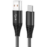USB Type C Cable, USB A 2.0 to USB-C Fast Charger/Nylon Braided USB Type C Charging Cord for Samsung Galaxy S10 S9 S8 Plus Note 9 8,Moto Z, LG G6/G7 V30 V40 More (Black) ...