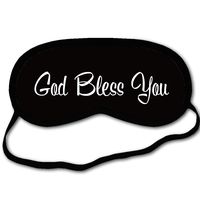 Eprocase Sleep Mask God Bless You Sleeping Mask Polyester with Adjustable Strap Blindfold Contoured Eyemask for Men Women