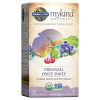 Garden of Life Organic Prenatal Multivitamin Supplement with Folate - mykind Prenatal Once Daily Whole Food Vitamin, Vegan, Organic, Non-GMO & Kosher, 30 Tablets *Packaging May Vary*