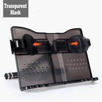 Book Stands & Holders for Reading, Cookbook Stand, Folding Plastic Black Book Holder, 180 Angle Adjustment, Adjustable Height and Weight, Portable Sheet Music/ iPad/ Document Stand Holder