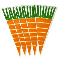 Easter Carrot Shaped Treat Bags - Cello Cellophane Cone Shape Treat Bags with Ties for Party Favor Candy or Prizes - 15 Piece Set