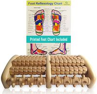 TheraFlow Large Dual Foot Massager Roller - Plantar Fasciitis, Heel, Arch Pain Relief -Enhanced Model 2019- Laminated Foot Chart & Detailed Instructions Included - Stress Relief, Relaxation Gift