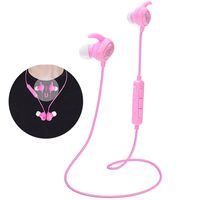 Kids Headphones, Pink Headphones Bluetooth Wireless Headphones with Magnetic Earbuds for Kids Girls Stereo Sound with Mic Noise Reduction Wireless Bluetooth Headset for School Travel (Pink)