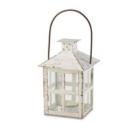 Kate Aspen 14130WT Vintage White Distressed Medium candle lantern, One Size