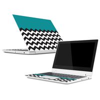 Mightyskins Skin Compatible with Lenovo Chromebook C330 (2018) - Teal Chevron | Protective, Durable, and Unique Vinyl Decal Wrap Cover | Easy to Apply, Remove, and Change Styles | Made in The USA