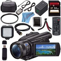 Sony FDR-AX700 4K Camcorder FDR-AX700/B + Sony 64GB SDXC Card + 62mm UV Filter + Carrying Case + Flexible Tripod + Micro HDMI Cable + LED Light Bundle