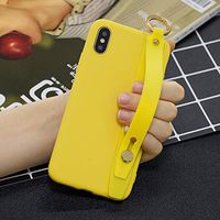 Amocase Soft Silicone Case with 2 in 1 Stylus for Samsung Galaxy M30,Cute Sweet Candy Color Wrist Strap Stand Shockproof Anti-Scratch Flexible Case - Yellow