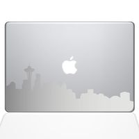 The Decal Guru Seattle City Skyline Decal Vinyl Sticker, 11" MacBook Air, Silver (2332-MAC-11A-S)