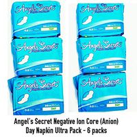 Angels Secret - Sanitary Napkins with wings - Day use 10 pads - Ultra Pack of 6 : Total 60 pads