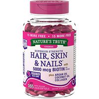 Nature's Truth Superior Strength Hair/Skin/Nails with Argan/Coconut Oil/Collagen, 165 Count, Multicolor