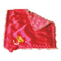 BBEmerald Minky Pacifier Blanket, Pink Satin