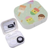 Portable Contact Lens Case Box Travel Kit Mirror + Bottle + Tweezers Container Holder [ Cute Kawaii Style ]