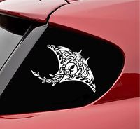 Slap-Art Tribal Stingray Vinyl Decal Sticker (White)