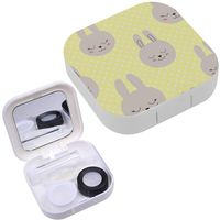 Portable Contact Lens Case Box Travel Kit Mirror + Bottle + Tweezers Container Holder [ Cute Baby Little Bunny ]