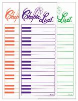 Magnetic notepad featuring Chopin Liszt and keyboard- Assorted Colors