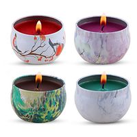 KitchenGynti Scented Candles Gift Set - Lavender, Rose, Tea Tree and Peppermint, Candle Soy Wax for Stress Relief and Aromatherapy, Candles - 4 Pack