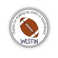 Personalized Customized Birthday Party Favor Thank You Stickers - Football - Round Labels - Choose Your Size