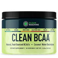 Clean BCAA - Natural Food Sourced BCAAs & Coconut Water Electrolytes - Award Winning Vegan Amino Acid Supplement - Unflavored - 143g