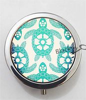 BlackKey Turtles Tortoise Pattern 3-Compartment Decorative Pocket Gift Box Case Organizer for Pill, Color 1 -1292