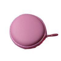 DZT1968 Storage Case Bag for Earphone Headphone SD TF Cards Colourful Portable Mini Round Hard (Pink)