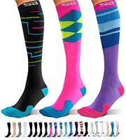 SB SOX 3-Pair Compression Socks (15-20mmHg) for Men & Women – Great Quality Comfortable Socks, Easy to Put On – Best Socks for Daily/Any Use, Running, Nurse, Travel (06 – Multi-color, Small/Medium)