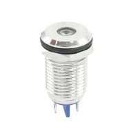 uxcell Led Indicator Light DC 12V 12mm Blue Metal Shell Pilot Custom Dash Signal Lamp