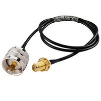 MPD Digital r58-smaf-uhf-20in- RF Coaxial Cable SMA Female to UHF PL259 Male RG58 Coax with PL-259 - with Polyolefin Cross-Linked Strain Relief