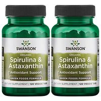 Swanson Organic Spirulina & Astaxanthin 120 Veg Tabs 2 Pack