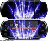 Sony PSP 3000 Decal Style Skin - Lightning Blue (OEM Packaging)