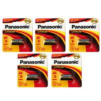 5pc CR123 2/3A 3V Panasonic Lithium Batteries SF123 SF123A CR123A-2 CR123R