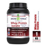 Amazing Formulas Whey Protein Isolate Powder 2 lbs 27g Protein Per Serving - Clean & Pure Unflavored 90% Isolate for Men & Women | Build Muscle Mass & Burn Fat Fast