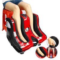 Prettyshop4246 Calf Foot Leg Massager Machine Kneading Electric Rolling Feet Therapy Spa Blood Booster Red Color