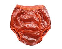Haian Adult Incontinence Pull-on Plastic Pants 2 Pack (Medium, Transparent Red)