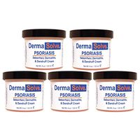 Dermasolve Psoriasis, Seborrheic Dermatitis & Dandruff Cream Formulated to Treat Itchy Flakey Inflamed Skin & Prevent Future Flares to Provide Soothing Moisturizing Relief. (4.0 oz.) 5-Pack