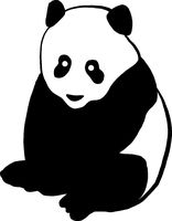 hBARSCI Panda Bear Vinyl Decal - 5 Inches - for Cars, Trucks, Windows, Laptops, Tablets, Outdoor-Grade 2.5mil Thick Vinyl - Black
