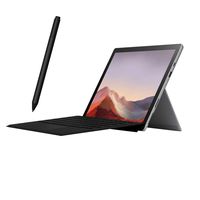 Microsoft Surface Pro 7 2 in 1 Touchscreen PC Tablet 12.3" 2736x1824, 10th Gen i3, 4GB RAM, 128GB SSD, 2 Core up to 3.40 GHz, USB-C, Backlit, Webcam, Win 10 w/Fingerprint Type Cover and Surface Pen