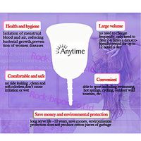 Anytime Gobal Menstrual Cup - Economical Feminine Silicone Cup for Lady Period - Soft and Reusable Alternative Protection for Cloth Sanitary Napkins - Clear Mini Small Size (Purple, Large)