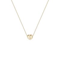 Tiny Gold Initial Heart Necklace-14K Gold Filled Handmade Dainty Personalized Letter Heart Choker Necklace for Women Kids Child Necklace Jewelry Choker Necklace (New G)