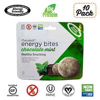 METABALL ENERGY BITES Vegan Allergy Friendly Protein Bites / 10g Plant Based Protein / Gluten Free Snacks / Performance Nutrition / Chocolate Mint / 10 pack