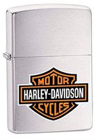 Personalized Zippo Harley Davidson Logo Brushed Chrome - Free Engraving