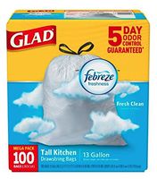 Glad Fresh Clean Odor Shield Tall Drawstring Kitchen Bags 13 Gallons 100 ct