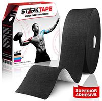 Starktape Bulk Kinesiology Tape - Designed to Help Boost Athletic Performance, Prevent Joint, Muscle Pain and Ease Inflammation. Easy to Apply, 97% Cotton /3% Spandex - Uncut 2" W x 115' L Black
