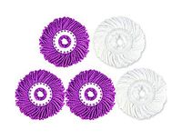 PANDA SUPERSTORE Set of 5 Mop Replacement Heads for Spinning Mop, White&Purple