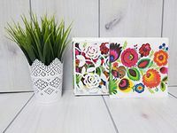 Polish Folk Art Lowicz Rooster on Flowers Napkins, Set of 20