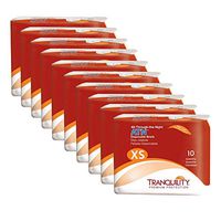 Tranquility ATN Adult Disposable Briefs with All-Through-The-Night Protection, XS (18"-26") - 100 ct (Pack of 10)