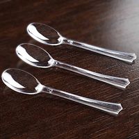 Tableclothsfactory 180 Pcs - 5" Disposable Plastic Clear Dessert Coffee Spoons - Twirl Collection