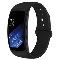 OenFoto Sports Band Compatible Gear Fit2 Pro/ Fit2, Replacement Silicone Accessories Strap Samsung Gear Fit2 Pro SM-R365/ Gear Fit2 SM-R360 Smartwatch- Black